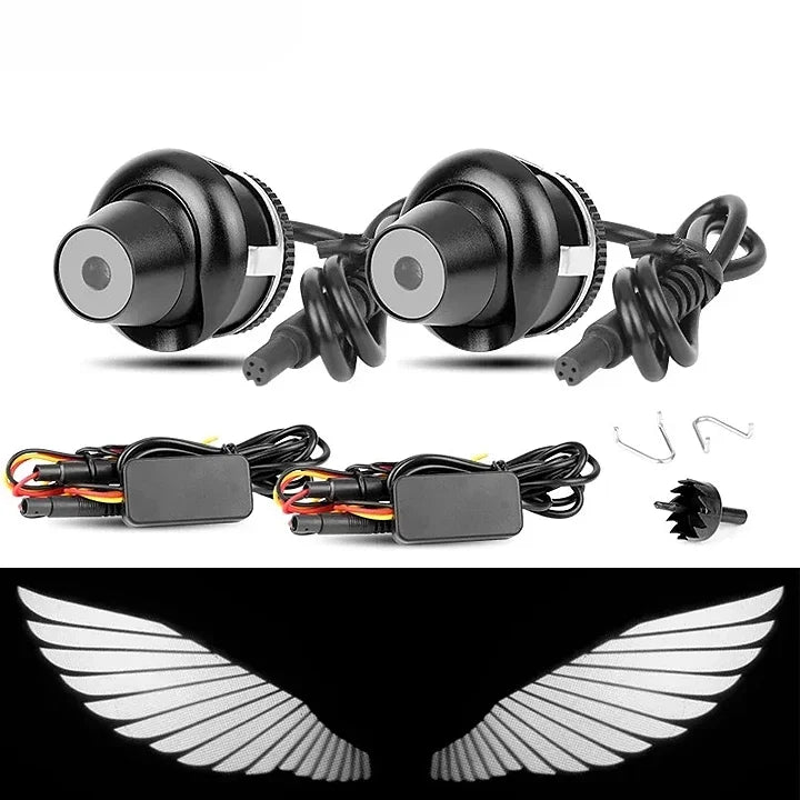 Senlo 2PCS LED Angel Wings Car Door Welcome Light Rearview Mirror Projector Lamp White Decoration Ambient Lamps Auto Accessories