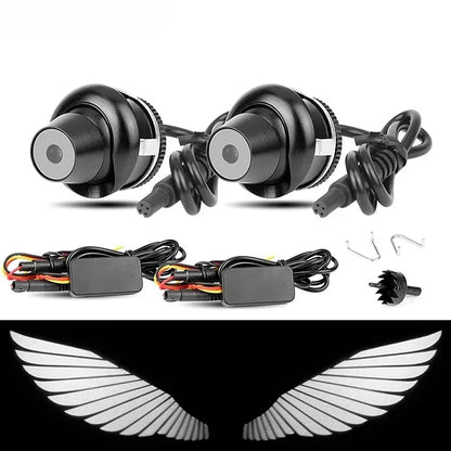 Senlo 2PCS LED Angel Wings Car Door Welcome Light Rearview Mirror Projector Lamp White Decoration Ambient Lamps Auto Accessories