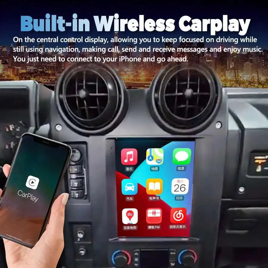 Android 14 For Hummer H2 2002 - 2007 Navigation GPS Android Auto Carplay Multimedia Player Bluetooth No 2din Dash Cam DVD BT 5G
