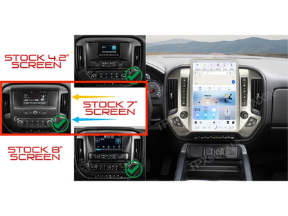 NEW 14.4" Tesla Style Screen For GMC Sierra Chevrolet Silverado 2014-2019 Car Multimedia Radio Player,stereo Android dash Unit