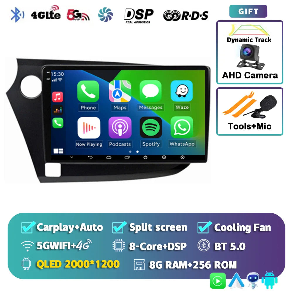 Android 14 Carplay Auto Car Radio Multimedia Player For HONDA INSIGHT 2009-2014 Navigation Autoradio GPS Stereo 2din Head Unit