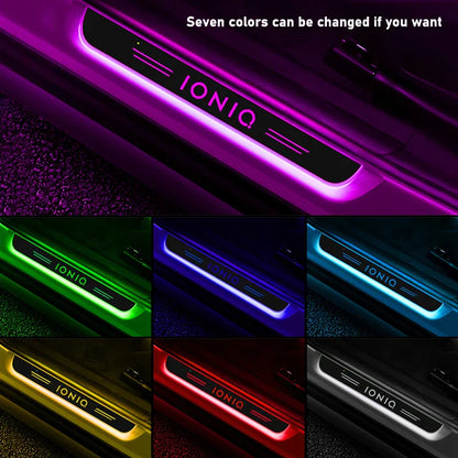Car Pedal Led Lights For Hyundai I30 Ix35 I20 Accent I40 I10 Tucson Ix25 Santa-Fe Creta Elantra Ioniq Accessories Welcome Lamp