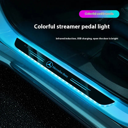 Car LED Wireless Welcome Pedal Light Door Sill Light For Mercedes-Benz AMG A C E V Class GLA Sprinter ML Vito GLK CLA SLK SL GLC