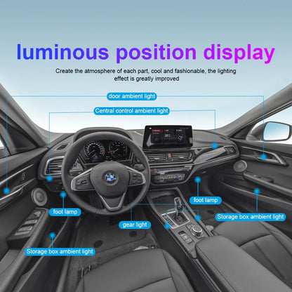 22 in 1 Universal Ambient Light Car Interior Acrylic Strip Kit 213 64 Color RGB Symphony Rainbow Dashboard Atmosphere Light APP