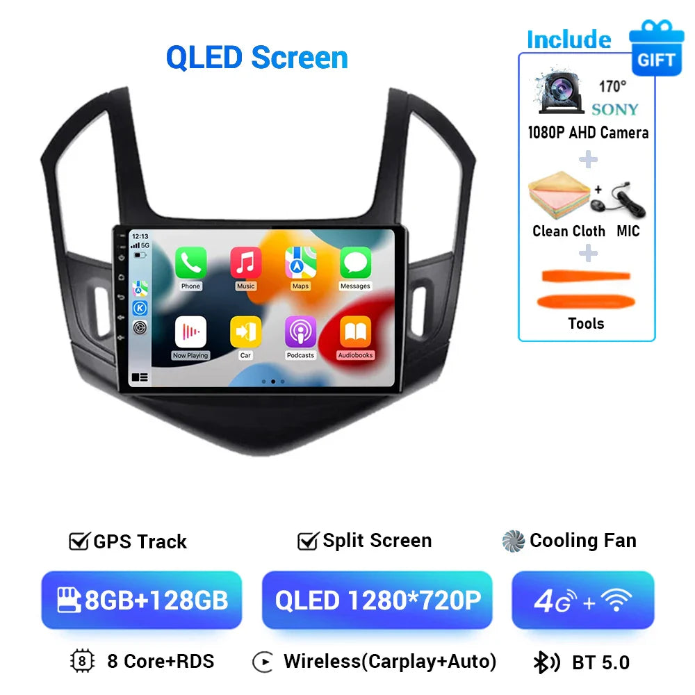 9" Android 15 Car Radio Video Player For Chevrolet Cruze J300 J308 2012 2013 2014 2015 GPS DSP Serero Auto Carplay 8G 1256G