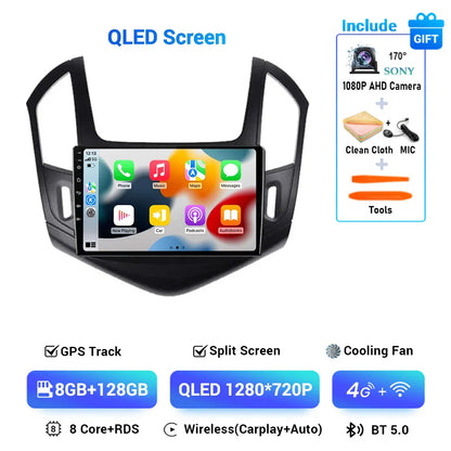 9" Android 15 Car Radio Video Player For Chevrolet Cruze J300 J308 2012 2013 2014 2015 GPS DSP Serero Auto Carplay 8G 1256G