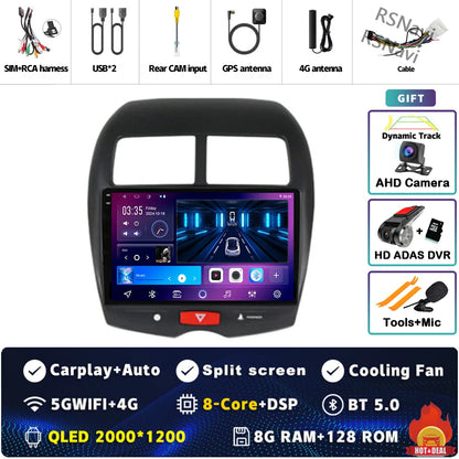 Android 14 For Mitsubishi ASX 1 2010 - 2016 2K QLED Android Car Radio Multimedia Video Player GPS Stereo CarPlay 4G Head Unit