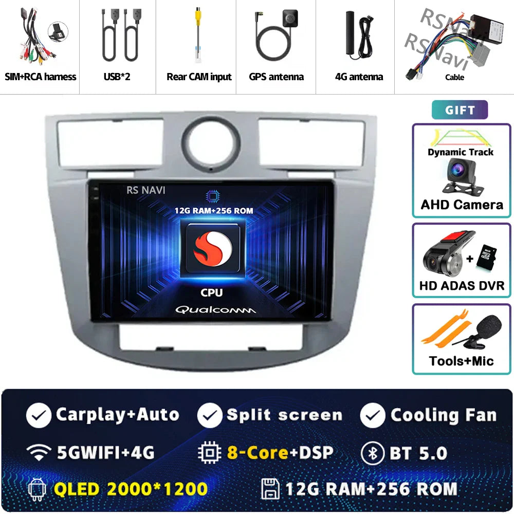 Android 14 Car Radio WiFi+4G For Chrysler Sebring Cirrus 2007 2008 2009 2010 GPS Navigation Auto wireless Carplay Player 2Din BT