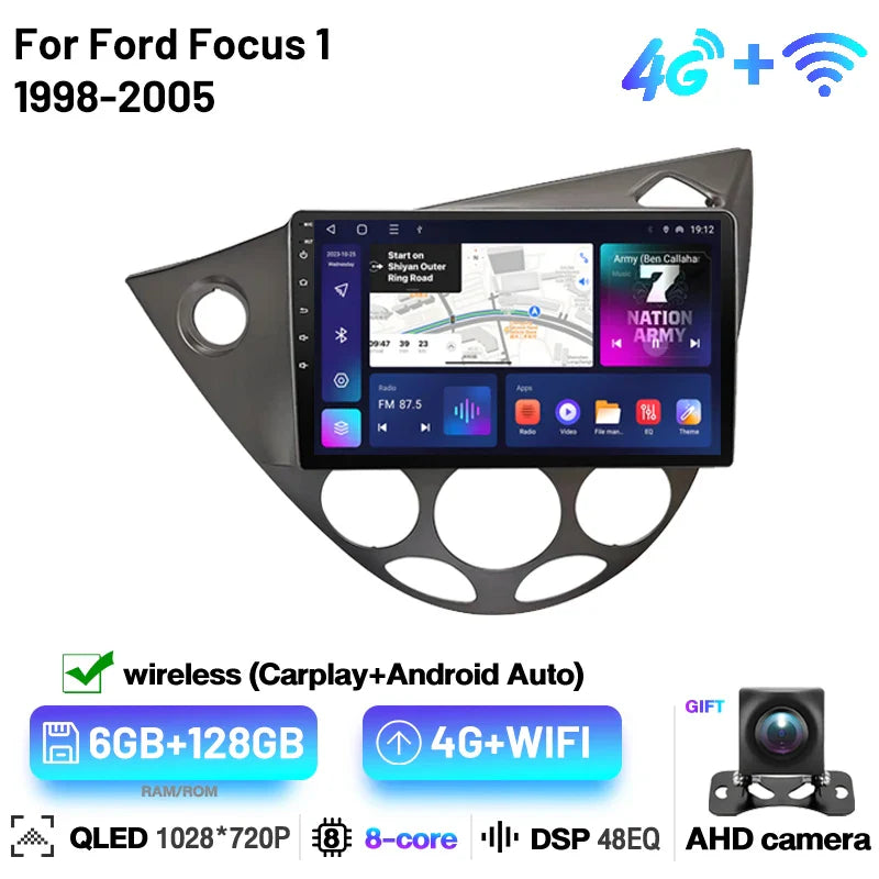 2 Din Android Car Radio For Ford Focus 1 1998 1999 2000 2001 2002-2005 Multimedia Player Carplay Car Stereo Head Unit Radios