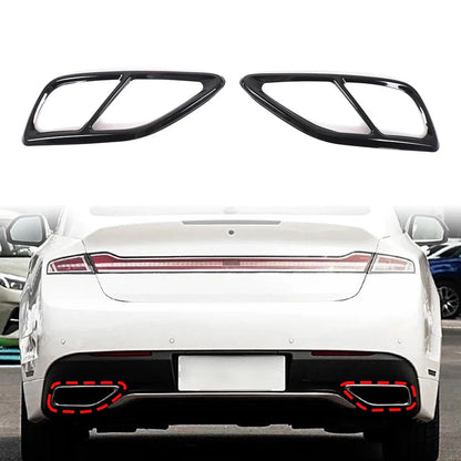 For Lincoln MKZ 2017-2021 Accessories Chrome Steel Rear Tail Exhaust Muffler Tip Pipe Frame 2x