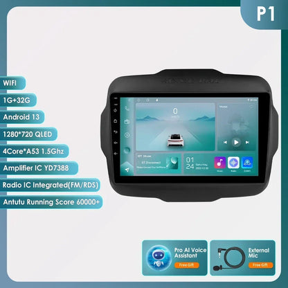 7862 Carplay 4G-LTE 9" Car Radio Android for Jeep Renegade 2016-2020 Multimedia Player Navigation GPS 2 Din Stereo DSP Autoradio