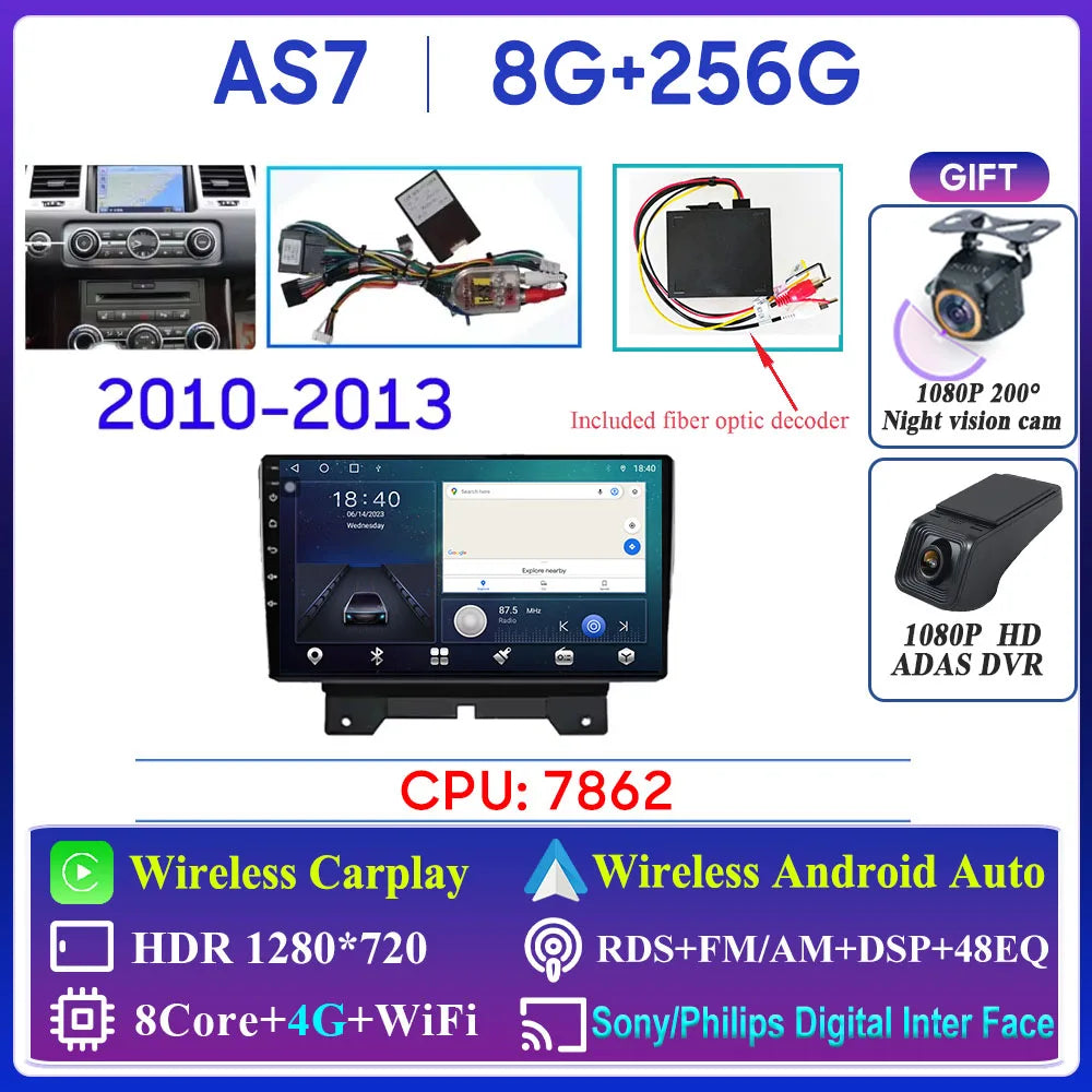 Car Radio Carplay For Land Rover Range Sport 2005 2006 2007 2008 2009  Multimedia Player GPS Navigation Android Auto 5G Wifi