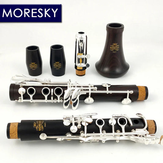 MORESKY Clarinet Bb Wood Ebony Silver Plated 17 Keys Grenadilla Sib Klarnet M601
