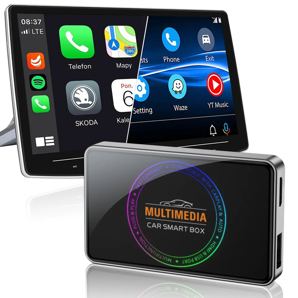 BRUXE 2025 V1 CarPlay Smart Box Android 12 Wireless CarPlay Adapter Android Auto AI Box for Netflix IPTV YouTube