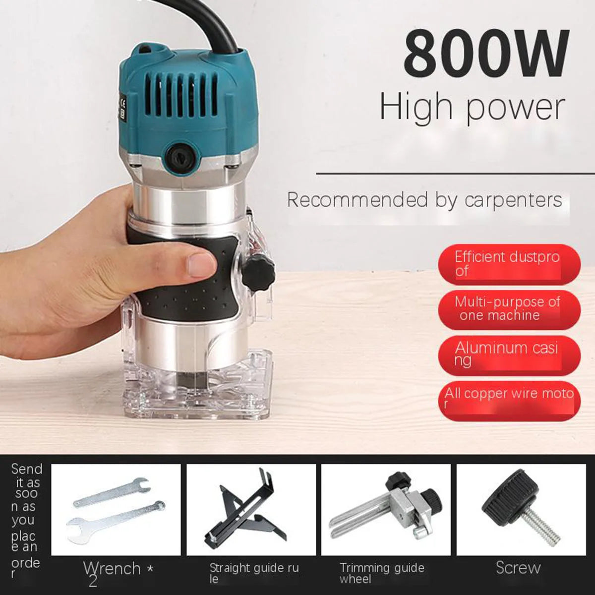 Electric woodworking trimmer 110V slotting machine woodworking engraving machine opening machine electric tools power tools