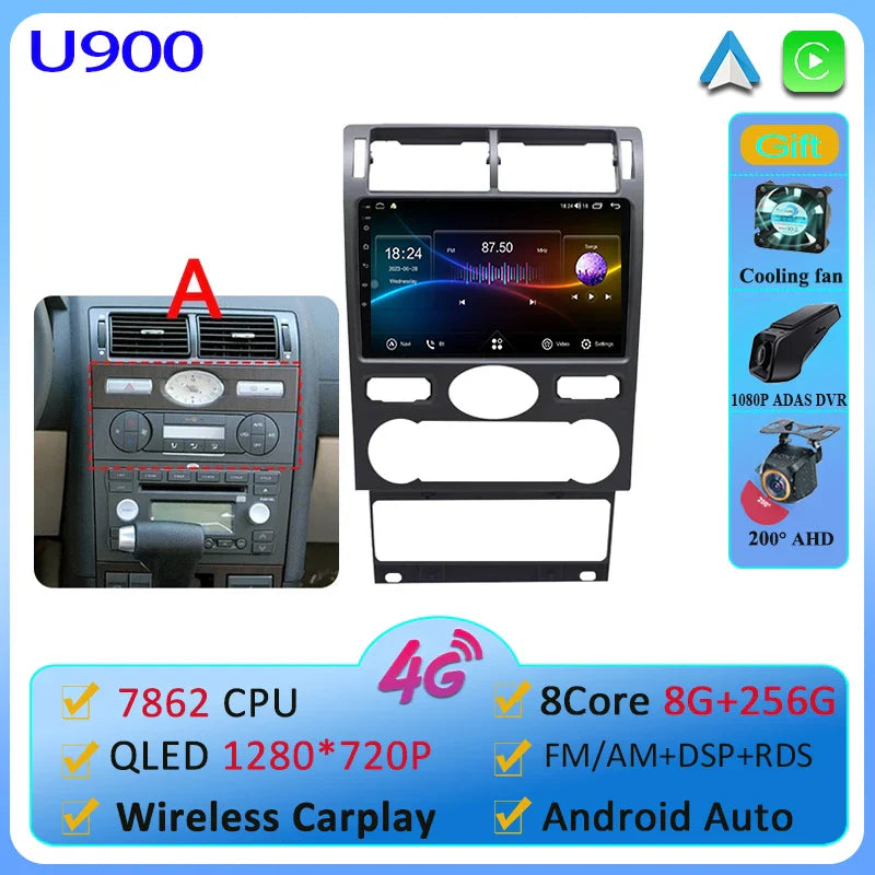 Car Android 13  For Ford Mondeo 3 2000-2007 Car Radio Multimedia Video Player Navigation GPS No 2 din Dvd 4G WIFI Carplay Stereo
