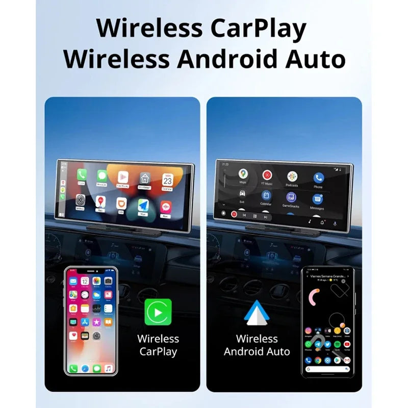 Truck 12-24V 11.26" Reversing Image Universal Dash Recorder Wireless Carplay BT Multimedia Player
