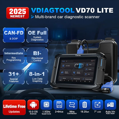VDIAGTOOL VD70lite VD70 All System Car diagnostic Tools Automotive Bidirectional Scanner Lifetime Free Update Key Programmer