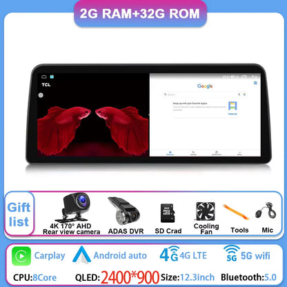 12.3 Inch Android 14 For GMC Yukon Chevrolet Tahoe Silverado 2007 - 2013 Car Radio Multimedia Player GPS Head Unit Auto StereoBT