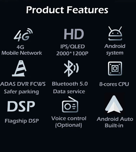 for Chrysler Voyager RG RS Town & Country RS 2000 - 2007 Android Auto Carplay Car Radio Multimedia Player GPS Navi DSP Stereo