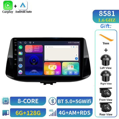 For Hyundai i30 2017 2018 CarPlay Car Radio Multimedia Player Navigation Wireless BT Carplay Android 14 Stereo 2K QLED Screen