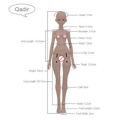 Qadir Bjd Doll 1/4 Muxi Body Haniel Wings Princess Beauty Battle Angel Knight Fairy of Angel FullsetB Joybjd