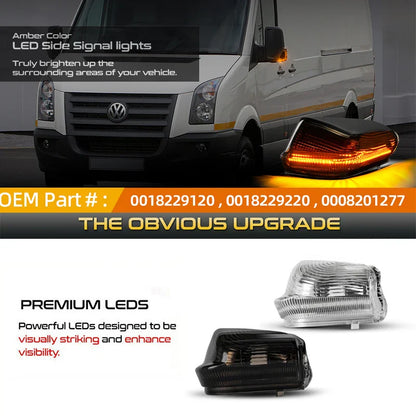2Pcs Canbus LED Dynamic Side Mirror Lights Turn Signal Blinker Lamps For Mercedes Benz Sprinter W906 Volkswagen Crafter 06-2021