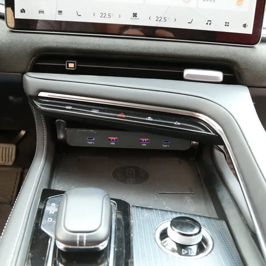 For Zeekr 001 Car Docking Station USB HUB Type-C Multi-port Fast Cell Phone Charger Adapter Auto Interior Accessories 2021-2025