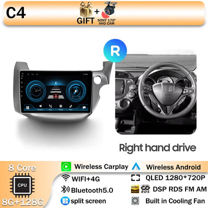 Android 14 For HONDA FIT JAZZ 2008 2009 2010 2011 2012 2013 Car Stereo Radio Multimedia Wireless Carplay Android Auto GPS 4G BT