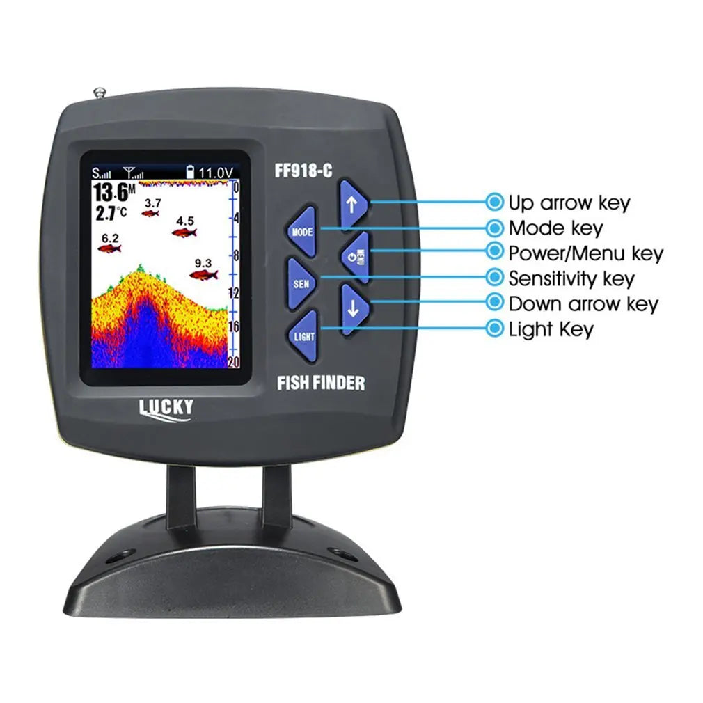 LUCKY New Wireless Boating FF918-CWLS 980 Feet Range 45 Degrees Wireless Operating Range Fishing Remote Control Fish Finder