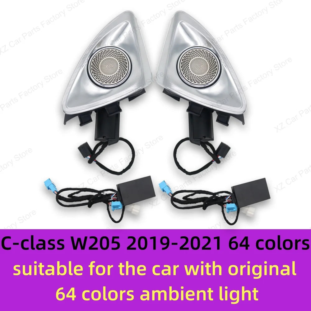 64 Colors 4D rotating Tweeter Speaker Ambient Light For Mercedes-Benz 4D Speaker W213 W205 W206 W223 W222 X254 C/E/S-Class Car