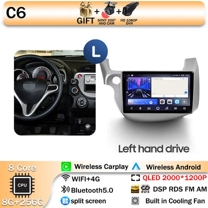 Android 14 For HONDA FIT JAZZ 2008 2009 2010 2011 2012 2013 Car Stereo Radio Multimedia Wireless Carplay Android Auto GPS 4G BT