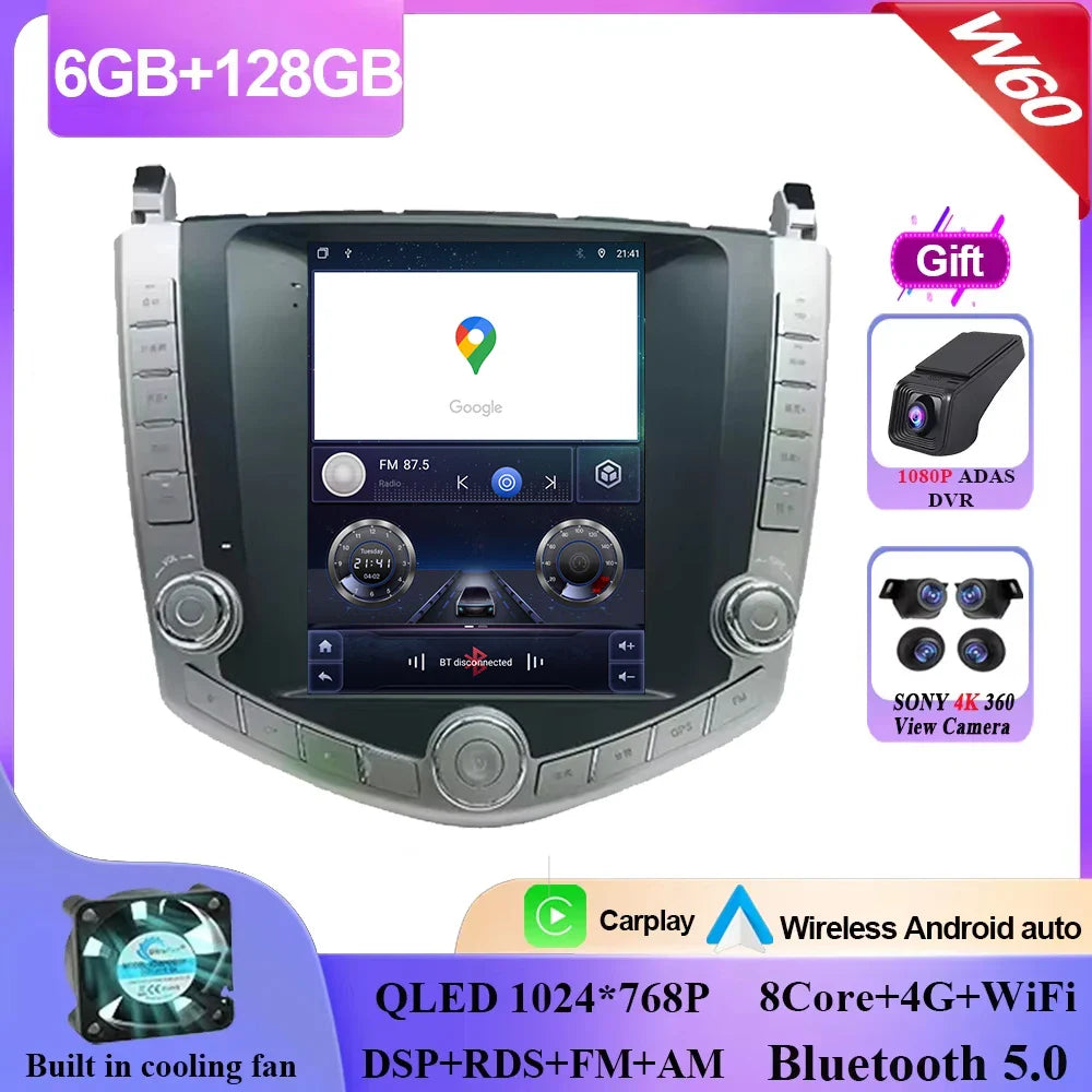Android 14 QLED 9.7" inch Screen Car Radio For BYD S6 2011-2017 Carplay GPS Navi Stereo Multimedia video Player navigation 2din