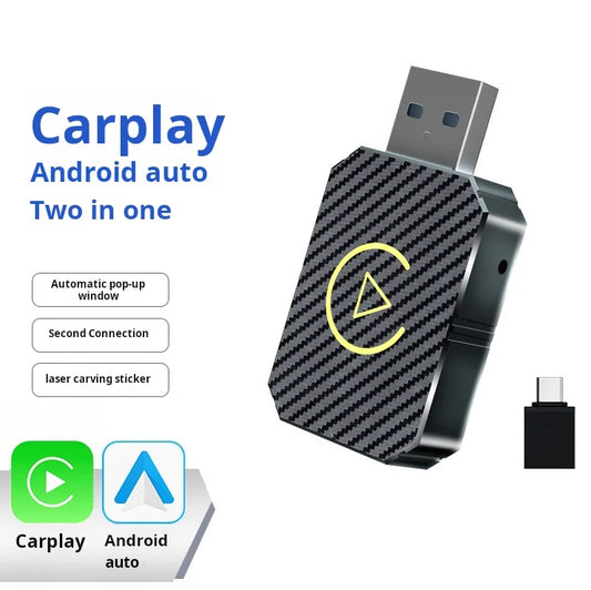 2-in-1 Wireless Carplay Adapter & Android Auto Car Electronics Wired to Wireless CarPlay Adapter
