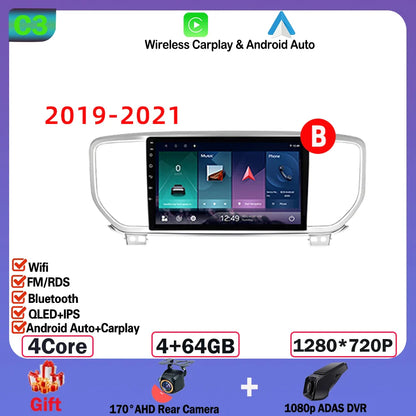 Android  For KIA Sportage 4 2016-2018 2019-2021 Multimedia Video Player Navigation GPS Stereo Wireless Carplay DSP WIFI NO 2DIN