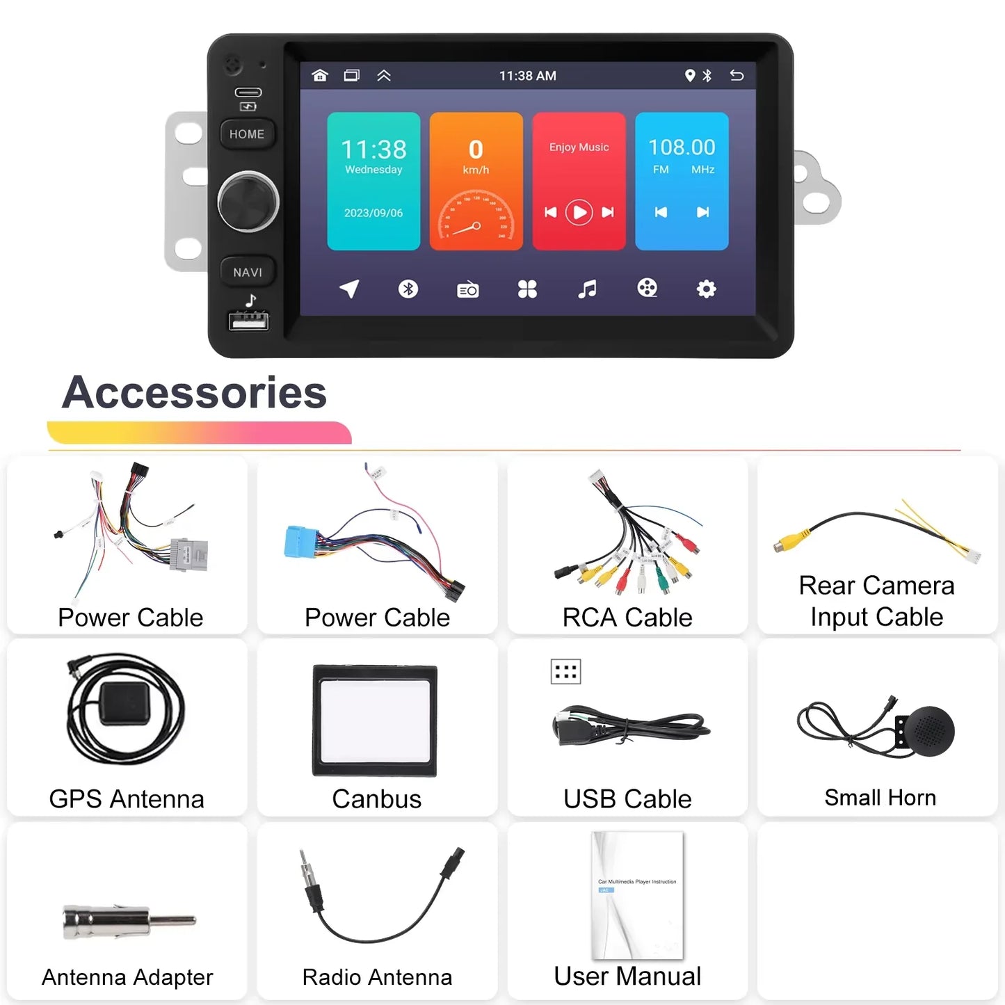Podofo 7inch Car Stereo Radio For Chevrolet GMC Hummer Savanna 2003-2006 Carplay Android auto Navigation Bluetooth WIFI Player
