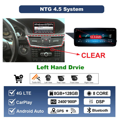 Wireless Carplay Android 14 for Mercedes Benz E Class W212 2009 - 2015 Car Radio Player Video DSP Stereo Touch Screen 4G WiFi BT