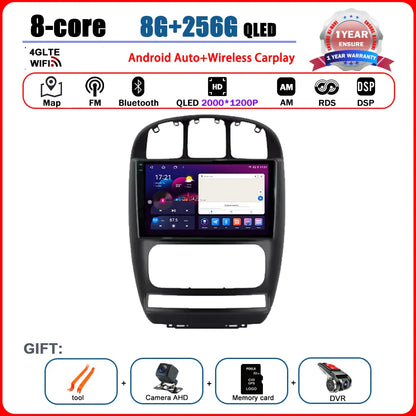 Car Radio Multimedia Player Android 14 System for Dodge Caravan 4 For Chrysler Grand Voyager RS 2000 - 2012 GPS Navi WiFi BT