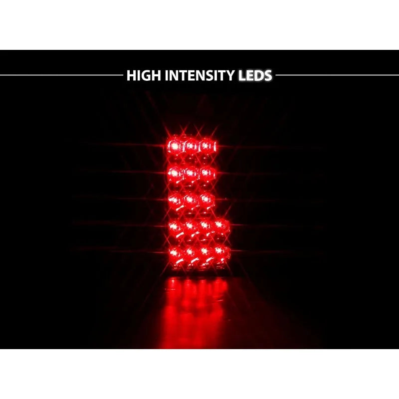 AmeriLite for 1988-1999  GMC Full Size C/K Pickup Truck Tahoe Suburban Crystal Red LED Replacement Tail Lights Assembly