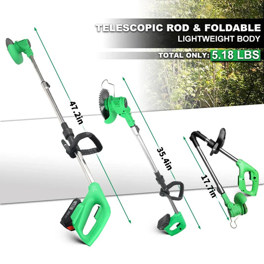 Cordless Lawn Mower Handheld Electric Grass Trimmer Adjustable Garden Tools For Tegatok Battery power tools