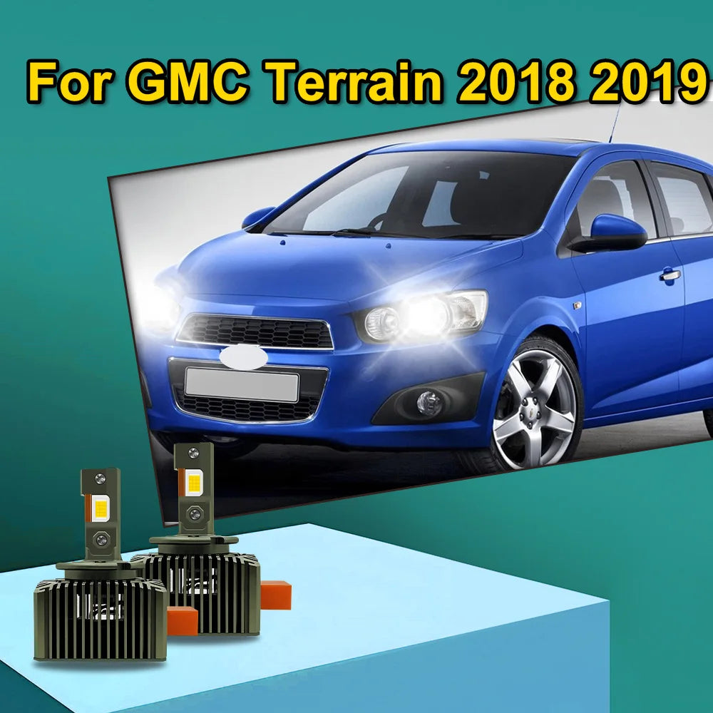 2x LED Headlamps For GMC Terrain 2018 2019 Replace Front Headlights Canbus 30000LM D5S Auto Bulbs Two-sided 110W Car Lamp