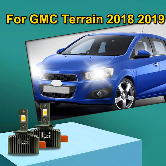 2x LED Headlamps For GMC Terrain 2018 2019 Replace Front Headlights Canbus 30000LM D5S Auto Bulbs Two-sided 110W Car Lamp