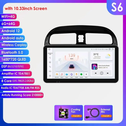 Hizpo Carplay 4G 360 Camera Android Car Radio for Mitsubishi Mirage 2012-2023 Space Star Dodge Attitude Video GPS 2din Autoradio
