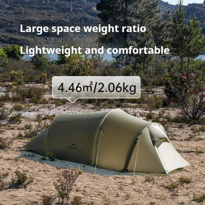 Naturehike Opalus UL Tent Lightweight Outdoor Hiking Camping Glamping Large Space Tunnel Tent for 2-3 Person 4 Season Travel