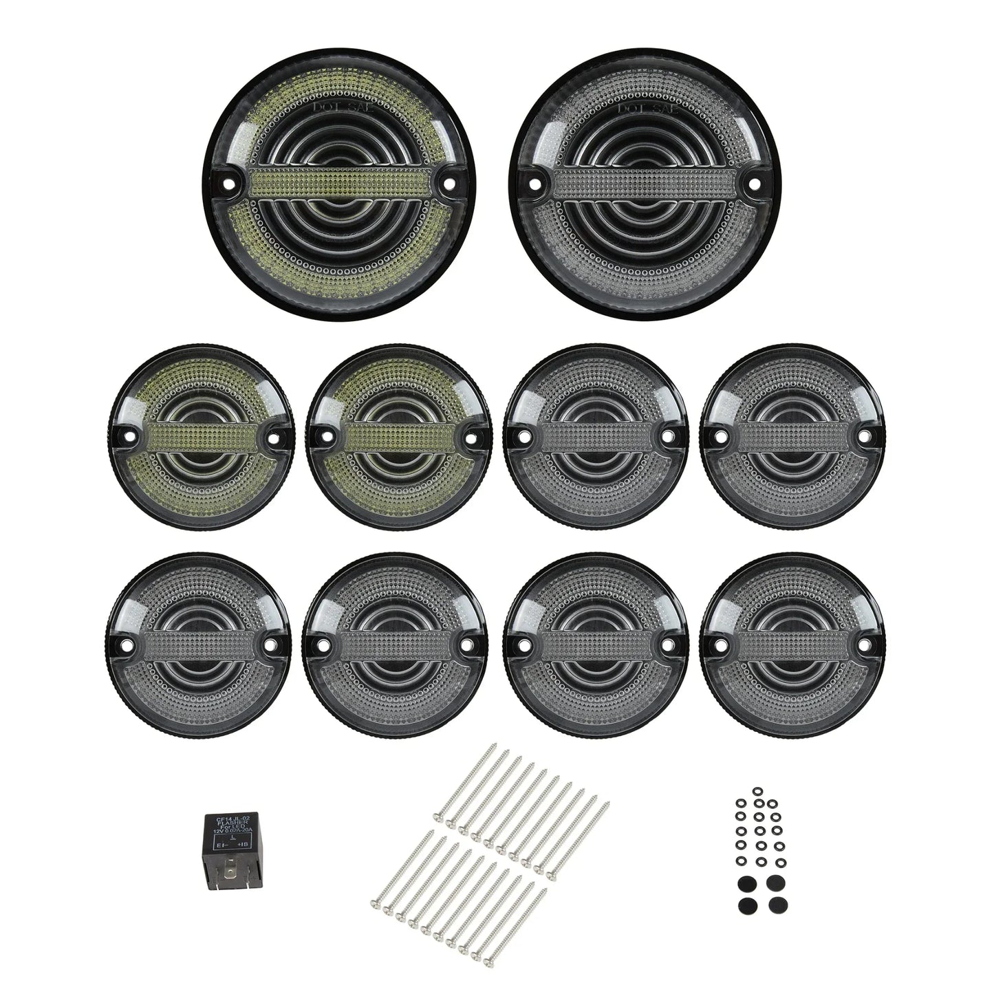 for Land Rover Defender 90/110 1983-2019 Upgrade LED Fog Lights Stop Brake Reversing Light Turn Signal Lamps Position Lights