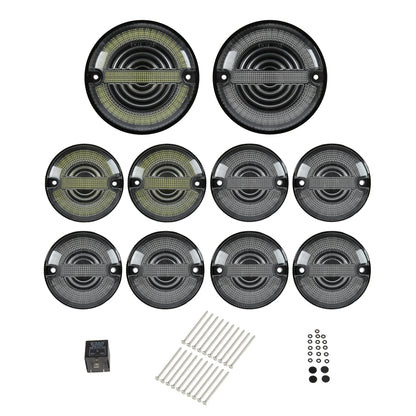 for Land Rover Defender 90/110 1983-2019 Upgrade LED Fog Lights Stop Brake Reversing Light Turn Signal Lamps Position Lights