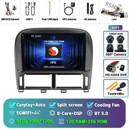 Android 14 Carplay Auto Car Radio Multimedia Player For Lexus LS430 XF30 LS 430 2000 - 2006 DSP Autoradio Stereo 2din Head Unit