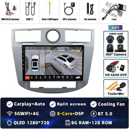 Android 14 Car Radio WiFi+4G For Chrysler Sebring Cirrus 2007 2008 2009 2010 GPS Navigation Auto wireless Carplay Player 2Din BT