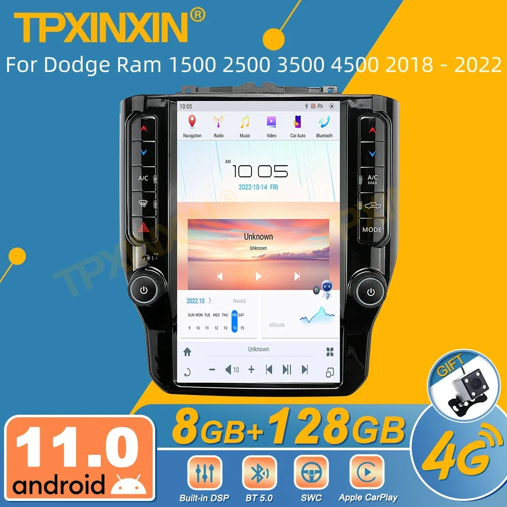 For Dodge Ram 1500 2500 3500 4500 2018 - 2022 Android Car Radio Multimedia Video Player Wireless Carplay Autoradio Stereo GPS