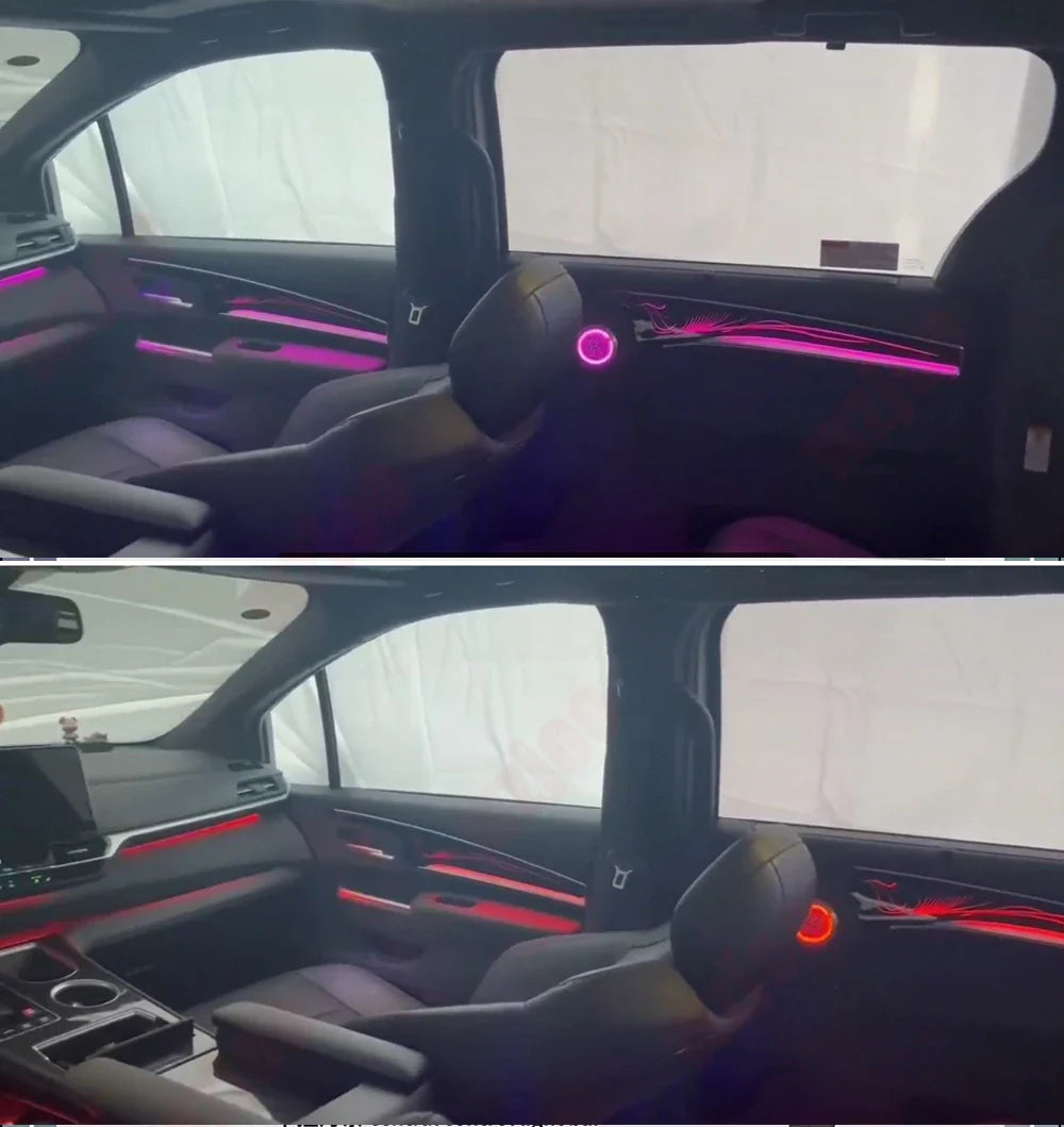 Car Ambient Light Fit for Toyota Sienna 2021-2024 Active Flow Led Car Rear Door Outline Light Lamp 64 Colors Ambient Light